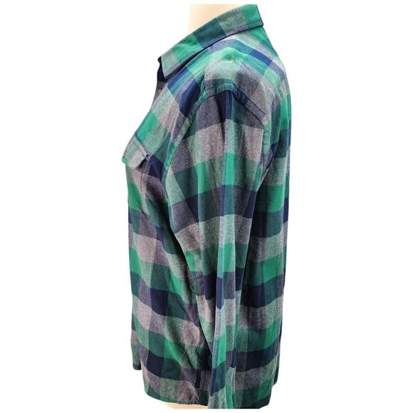 UNTUCKit Flannel Shirt Mens XL Green Blue Plaid Button-Up Cotton Outdoor Hunting - Picture 5 of 12